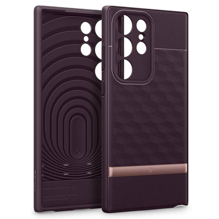 Противоударен Калъф за Samsung S23 Ultra, Spigen Caseology Parallax, Бордо (2)
