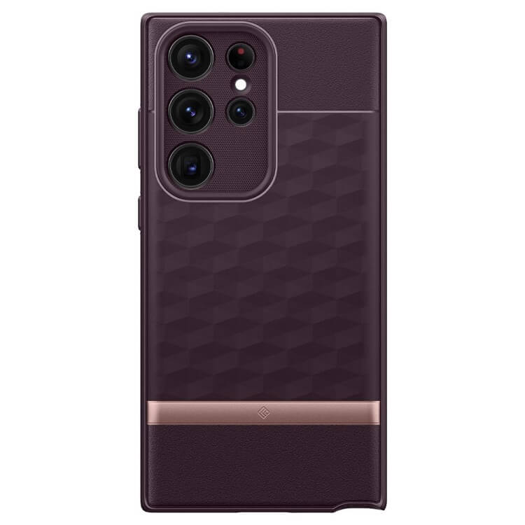 Противоударен Калъф за Samsung S23 Ultra, Spigen Caseology Parallax, Бордо (3)