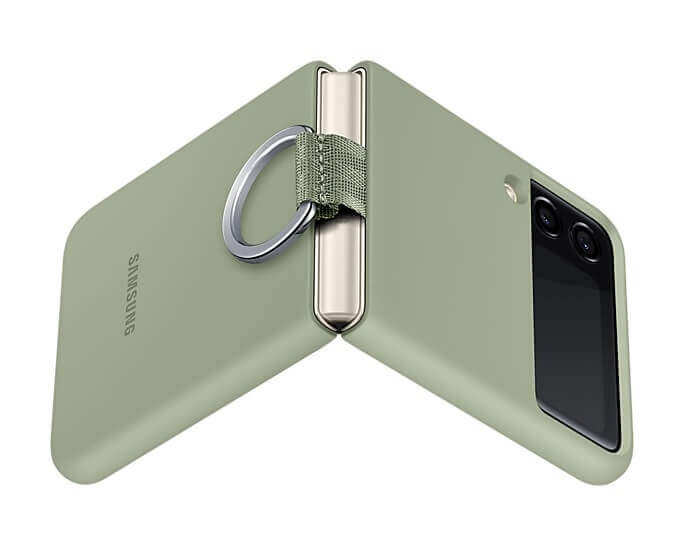 Оригинален Силиконов Калъф за Samsung Z Flip 3, Silicone Ring Cover Case EF-PF711TMEGWW, Зелен (5)