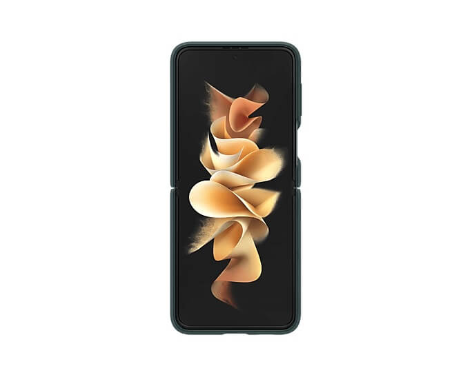 Оригинален Силиконов Калъф за Samsung Z Flip 3, Silicone Ring Cover Case EF-PF711TGEGWW, Тъмно Зелен (5)