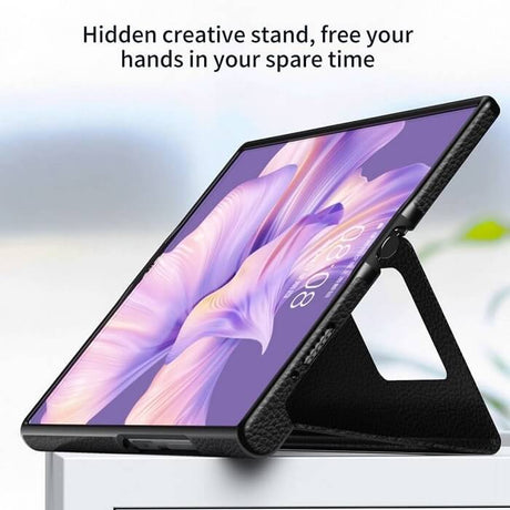 Кожен Калъф с Поставка за Huawei Mate XS 2, GKK Leather Case, Черен (2)