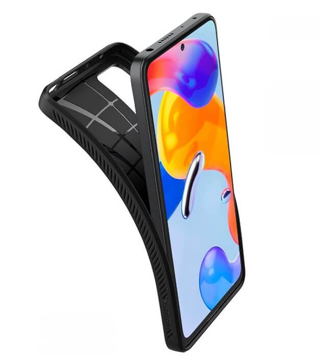 Противоударен Калъф за Xiaomi Redmi Note 11 Pro, Spigen Liquid Air Case, Черен (6)