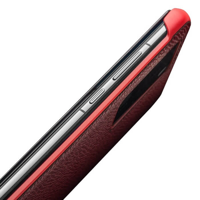 Активен Калъф за Huawei P40 Pro, Qialino Smart Book Case, Червен (4)