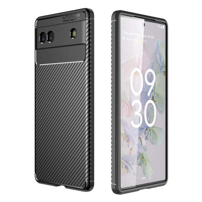 Силиконов Калъф за Google Pixel 6A, New Carbon Case, Черен