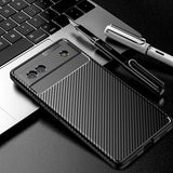 Силиконов Калъф за Google Pixel 6A, New Carbon Case, Черен (6)