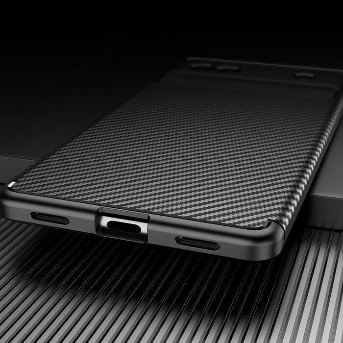 Силиконов Калъф за Google Pixel 6A, New Carbon Case, Черен (3)