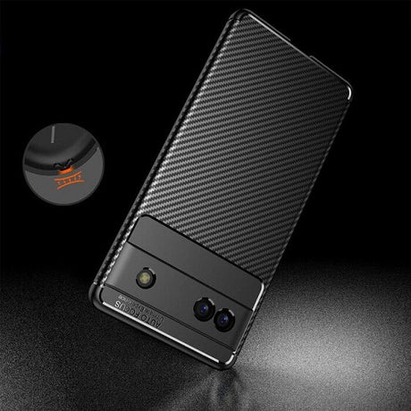 Силиконов Калъф за Google Pixel 6A, New Carbon Case, Черен (5)