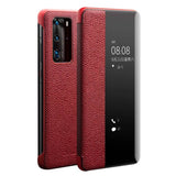 Активен Калъф за Huawei P40 Pro, Qialino Smart Book Case, Червен