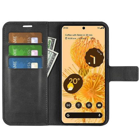 Кожен Калъф за Google Pixel 7 Pro, Horse Book Case, Черен (4)