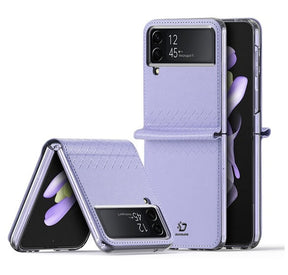 Кожен Калъф Samsung Z Flip 4, Dux Ducis Bril Case, Лилав