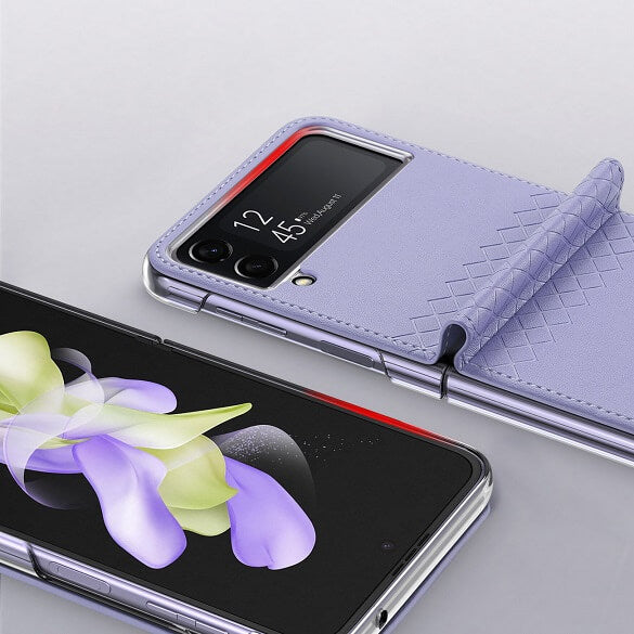 Кожен Калъф Samsung Z Flip 4, Dux Ducis Bril Case, Лилав (8)