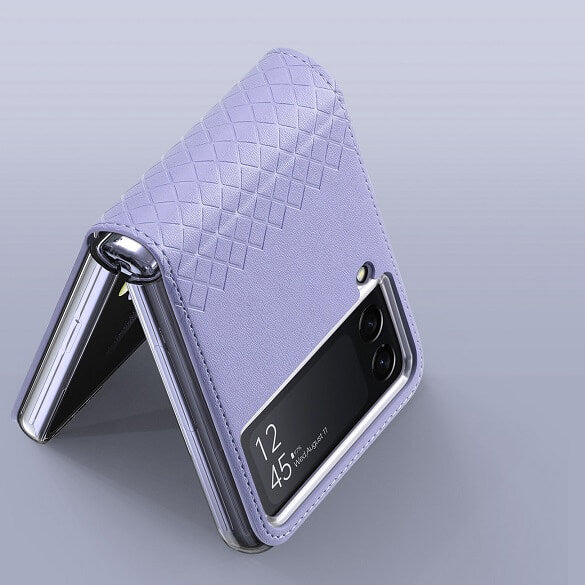 Кожен Калъф Samsung Z Flip 4, Dux Ducis Bril Case, Лилав (3)