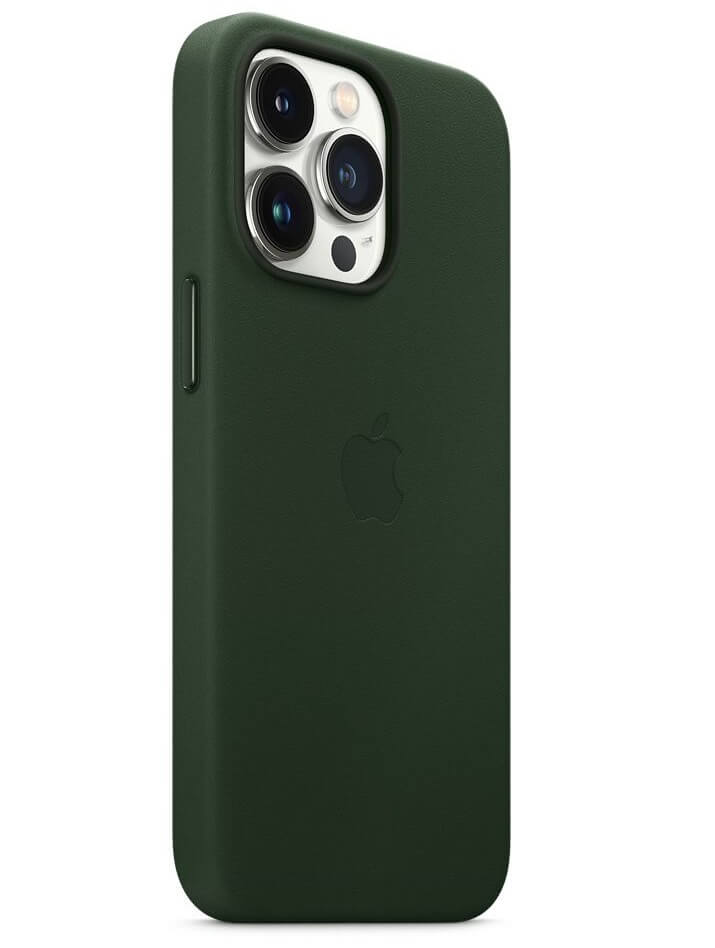 Оригинален Кожен Калъф за iPhone 13 Pro, Leather Magsafe Case MM1G3ZM/A Sequoia, Зелен (5)