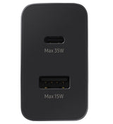 Оригинално Зарядно Samsung Adapter Duo 35W 220V USB-C/USB-A EP-TA220NBE, Черен (2)
