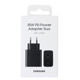 Оригинално Зарядно Samsung Adapter Duo 35W 220V USB-C/USB-A EP-TA220NBE, Черен