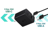 Оригинално Зарядно Samsung Adapter Duo 35W 220V USB-C/USB-A EP-TA220NBE, Черен (4)