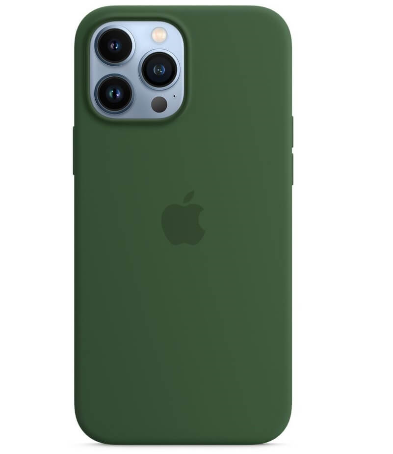 Оригинален Силиконов Калъф за iPhone 13 Pro Max, Silicone Magsafe Case MM2P3ZM/A Clover, Зелен (2)