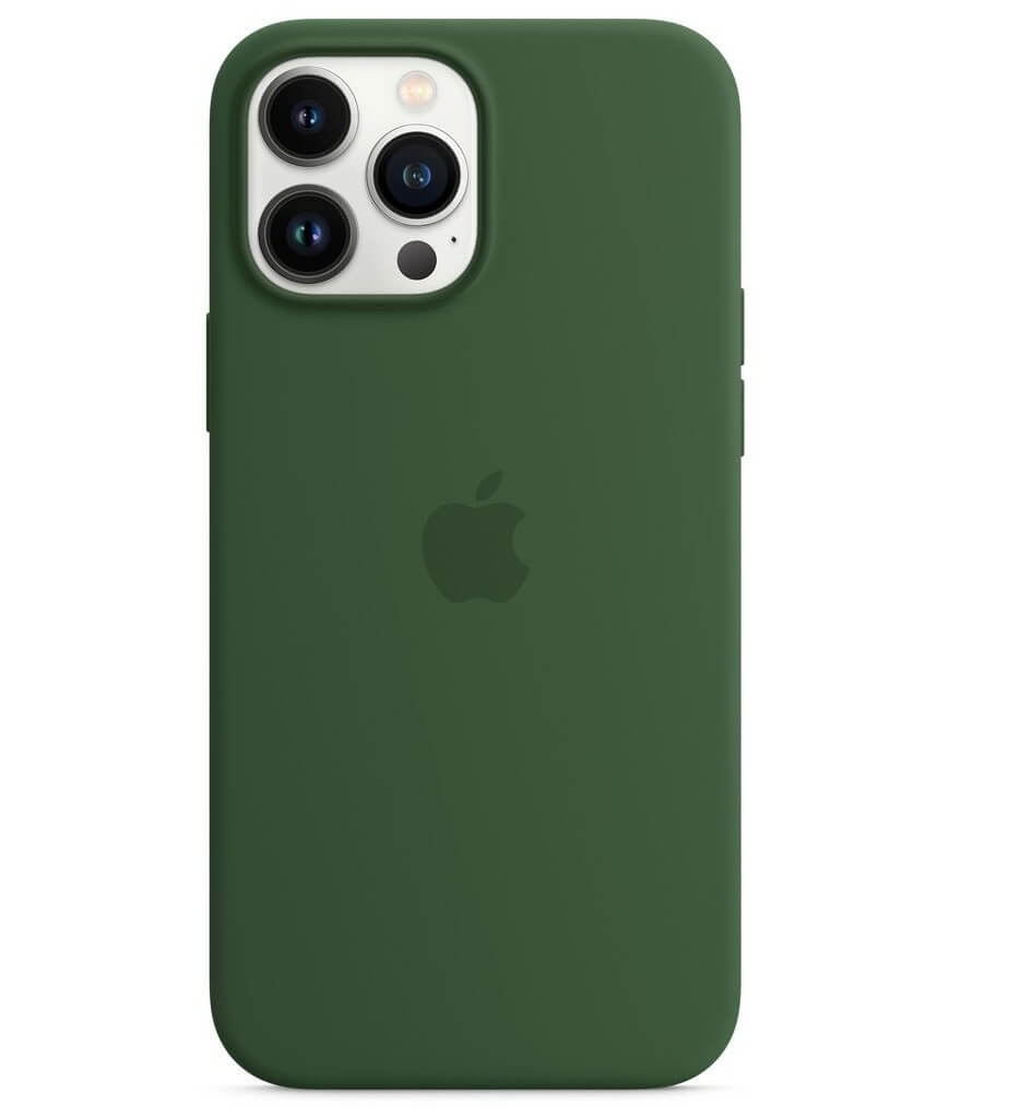Оригинален Силиконов Калъф за iPhone 13 Pro Max, Silicone Magsafe Case MM2P3ZM/A Clover, Зелен (3)