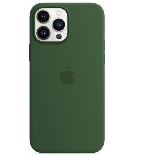 Оригинален Силиконов Калъф за iPhone 13 Pro Max, Silicone Magsafe Case MM2P3ZM/A Clover, Зелен (3)