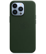 Оригинален Кожен Калъф за iPhone 13 Pro, Leather Magsafe Case MM1G3ZM/A Sequoia, Зелен (4)