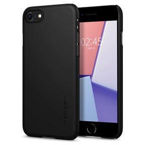 Тънък Калъф за iPhone SE 2022/2020 8/7, Spigen Thin Fit Case, Черен