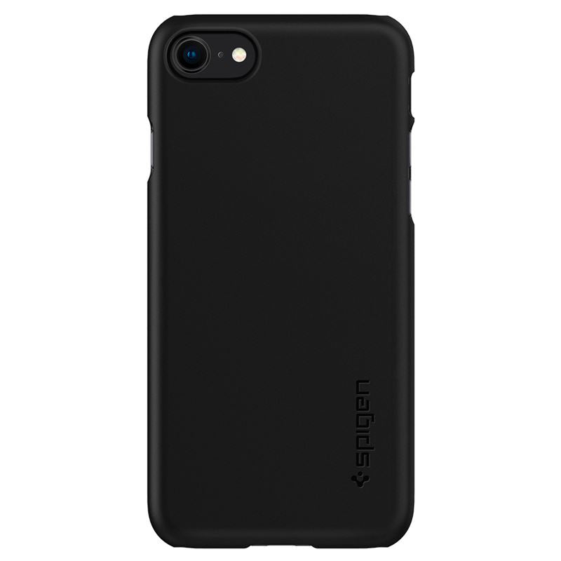 Тънък Калъф за iPhone SE 2022/2020 8/7, Spigen Thin Fit Case, Черен (2)