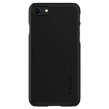Тънък Калъф за iPhone SE 2022/2020 8/7, Spigen Thin Fit Case, Черен (2)