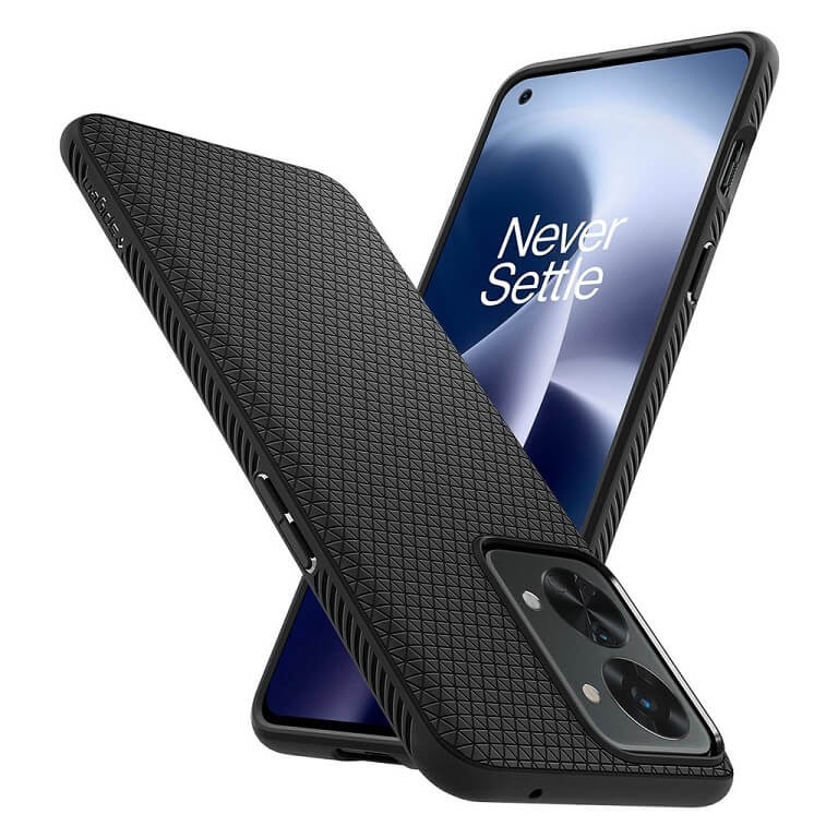 Противоударен Калъф за Oneplus Nord 2T 5G, Spigen Liquid Air Case, Черен (2)