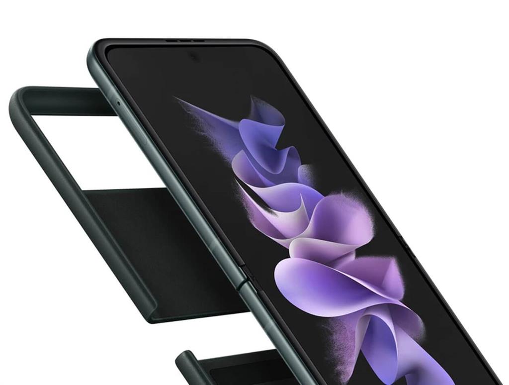 Оригинален Кожен Калъф за Samsung Z Flip 3, Leather Case EF-VF711LGE, Зелен (7)