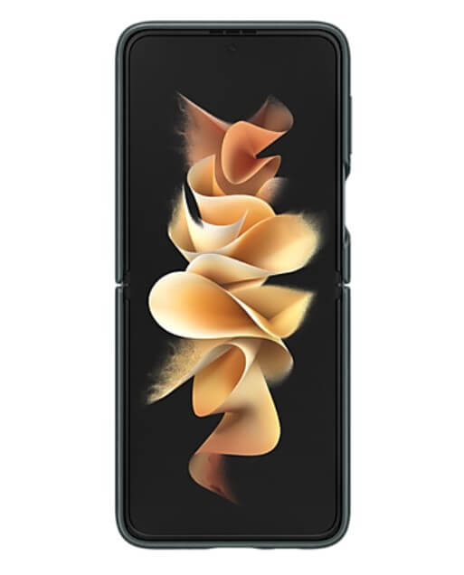 Оригинален Кожен Калъф за Samsung Z Flip 3, Leather Case EF-VF711LGE, Зелен (5)