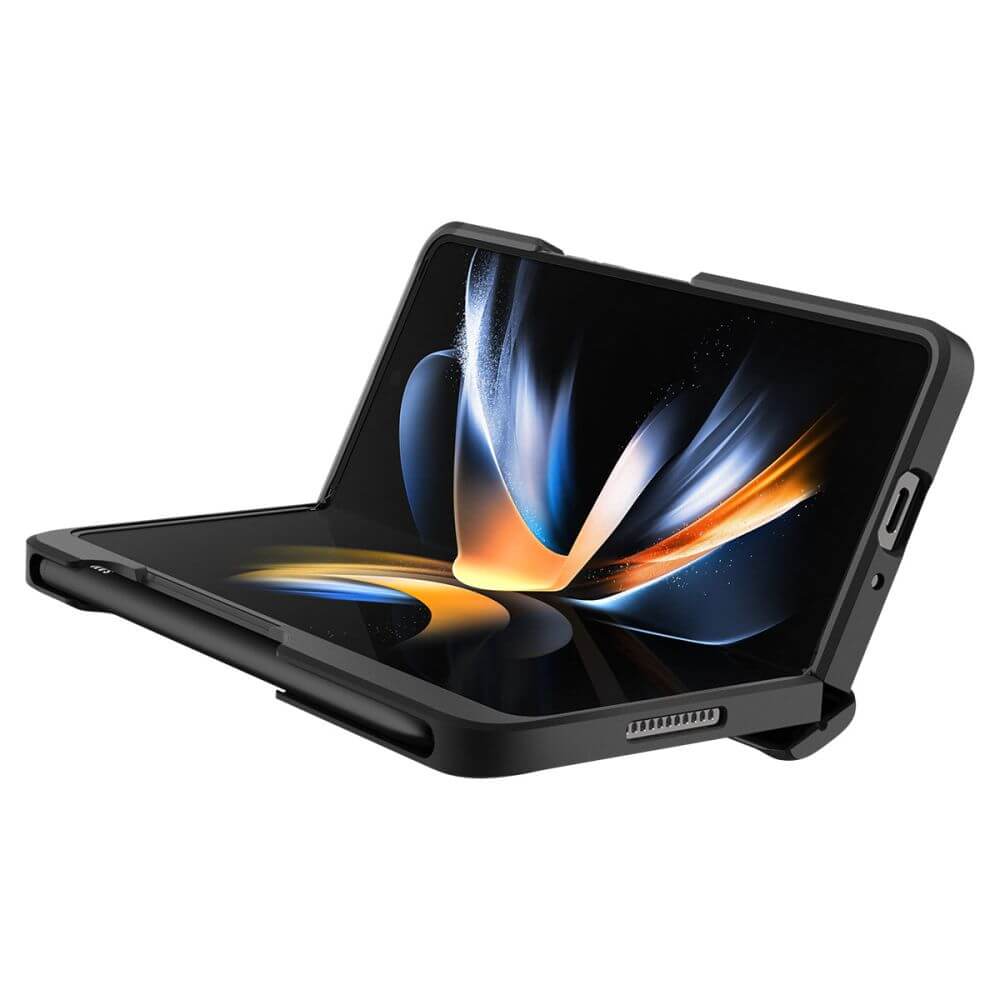 Калъф с S Pen Поставка за Samsung Z Fold 4, Spigen Slim Armor Pro Case, Черен (7)