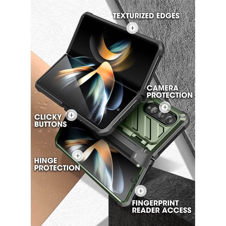 Противоударен Калъф за Samsung Z Fold 4, Supcase Unicorn Beetle Pro, Зелен (8)