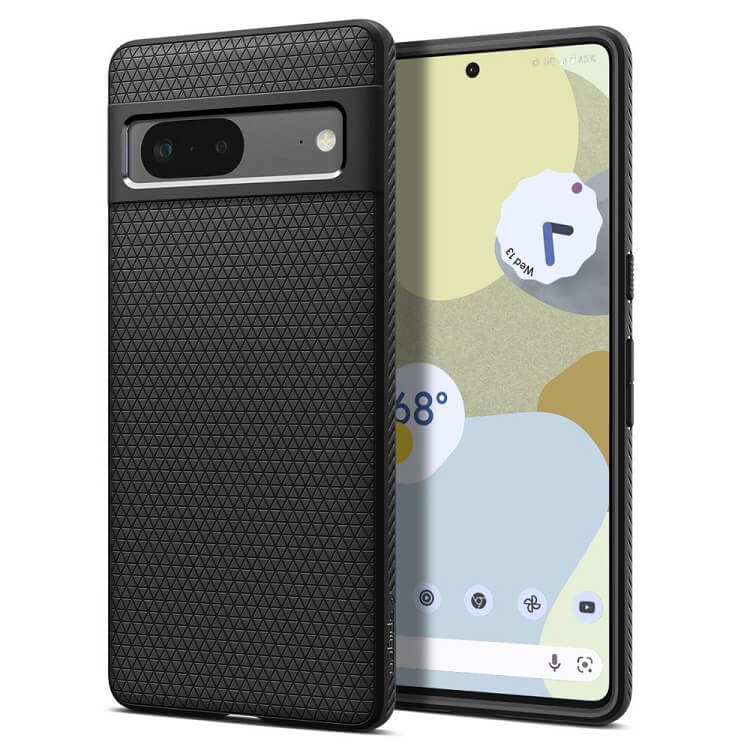 Противоударен Калъф за Google Pixel 7, Spigen Liquid Air Case, Черен