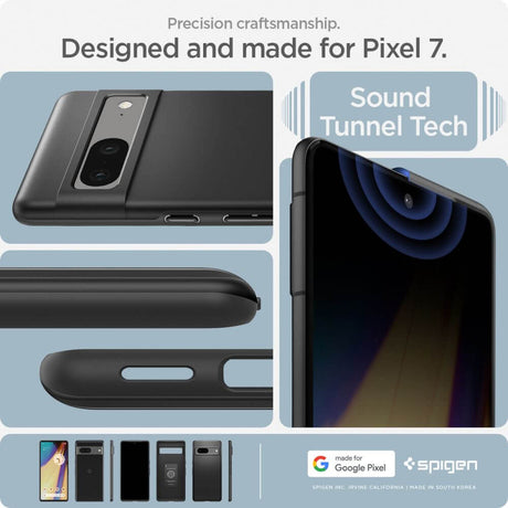 Противоударен Калъф за Google Pixel 7, Spigen Thin Fit Case, Черен (10)