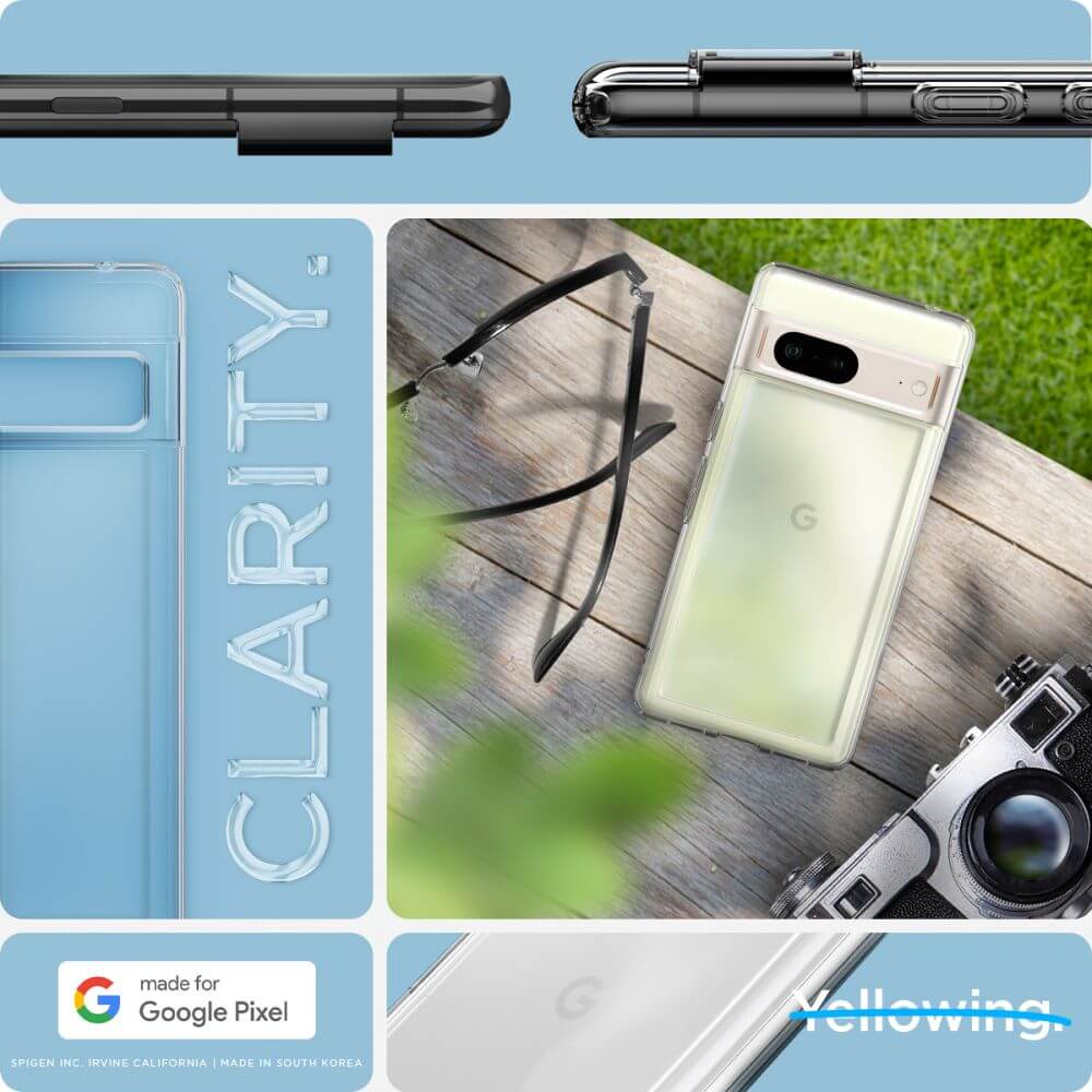 Противоударен Калъф за Google Pixel 7, Spigen Ultra Hybrid Case, Прозрачен (6)