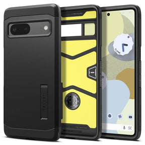 Калъф с Поставка за Google Pixel 7, Spigen Tough Armor Case, Черен