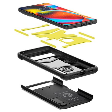Калъф с Поставка за Google Pixel 7 Pro, Spigen Tough Armor Case, Черен (6)
