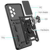 Калъф с Предпазител за Камера и Стойка за Samsung A23, Tech-Protect Kickstand Pro Case, Черен (5)