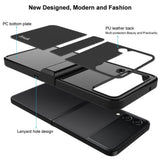 Калъф с Предпазител за Samsung Galaxy Z Flip 4, Imak Carbon Case, Черен (7)