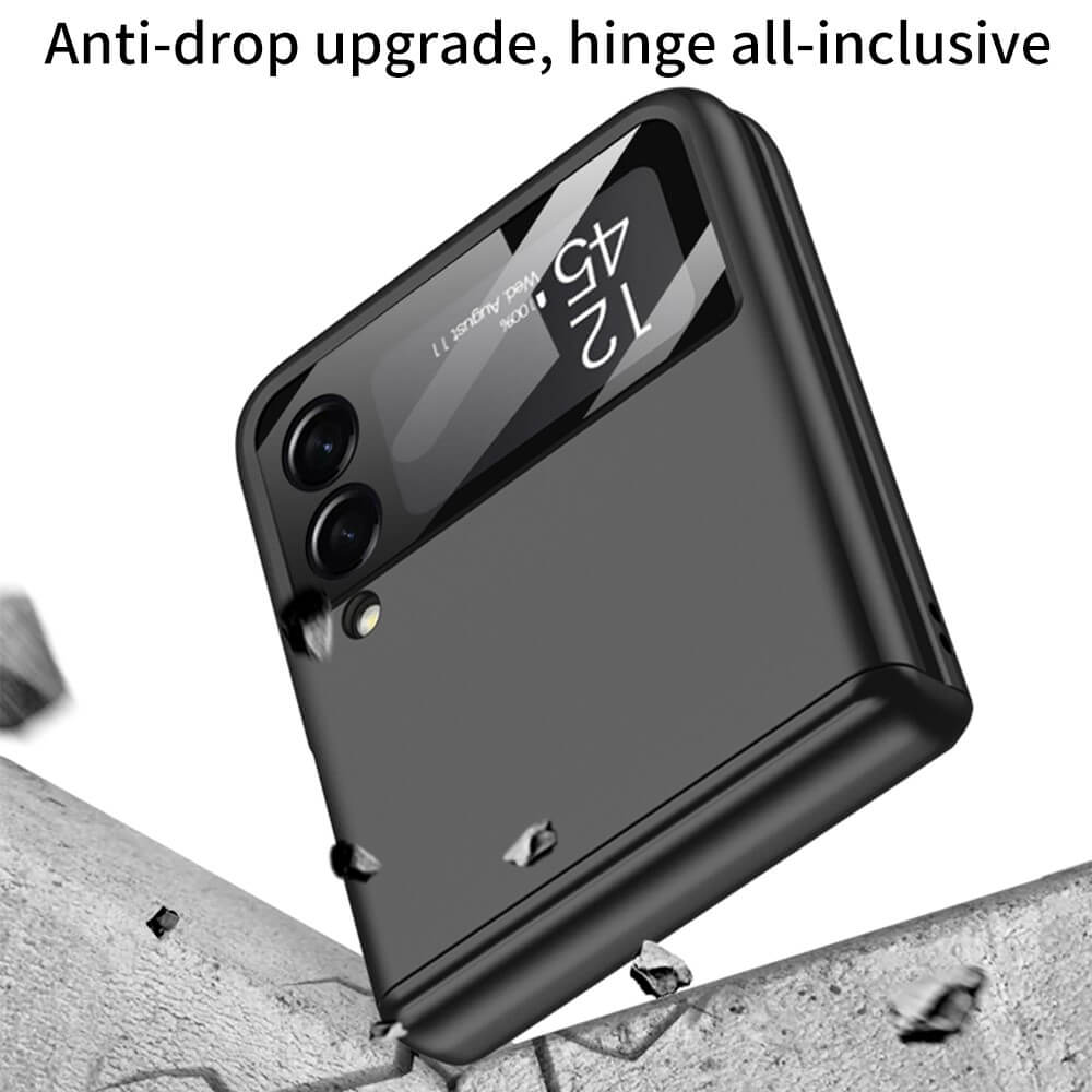 Калъф с Предпазител за Samsung Galaxy Z Flip 4, GKK Hinge LCD Case, Черен (3)