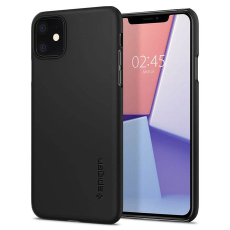 Тънък Твърд Калъф за iPhone 11, Spigen Thin Fit Case, Черен