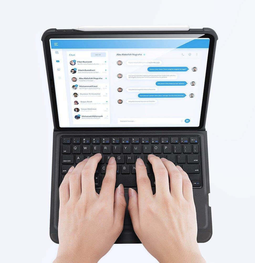 Калъф с Клавиатура за iPad Pro 11, Dux Ducis Touchpad Keyboard Soft Case, Черен (3)
