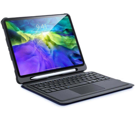 Калъф с Клавиатура за iPad Pro 11, Dux Ducis Touchpad Keyboard Soft Case, Черен