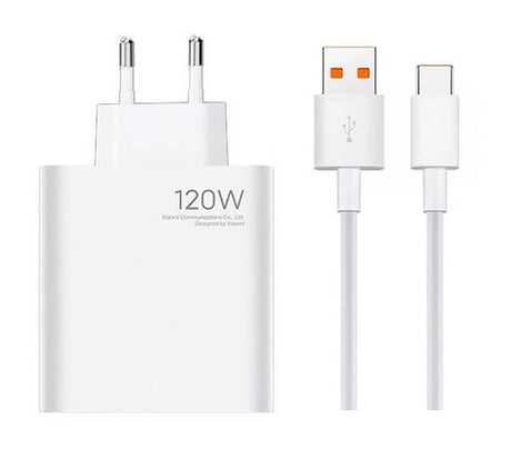 Оригинално Зарядно с Кабел, Xiaomi 120W Charging Combo USB-A BHR9462EU, Бял (2)