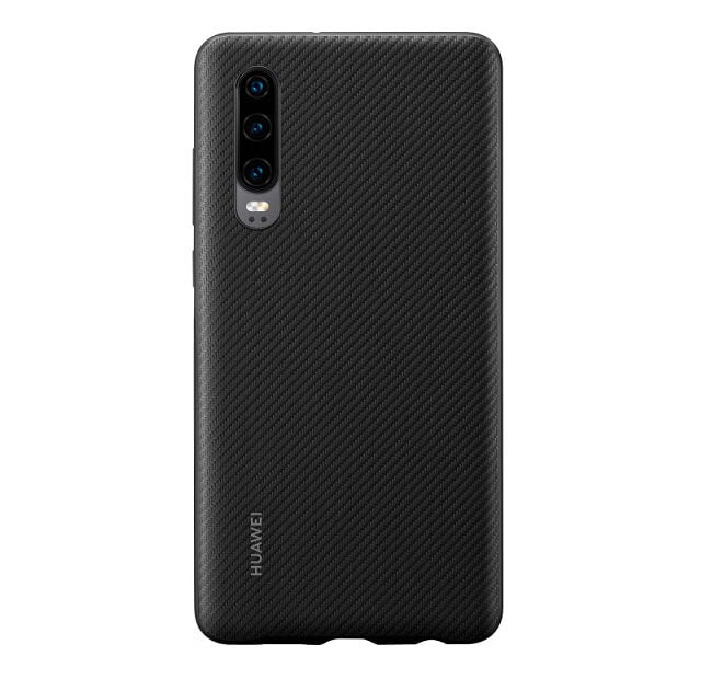 Оригинален Калъф за Huawei P30, PU Carbon Case, Черен