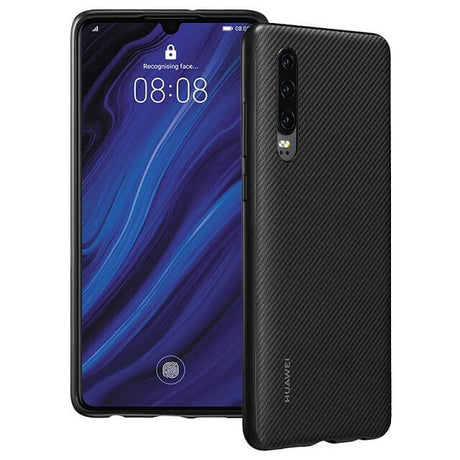 Оригинален Калъф за Huawei P30, PU Carbon Case, Черен (2)