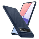 Противоударен Калъф за Google Pixel 7 Pro, Spigen Liquid Air Case, Син (3)