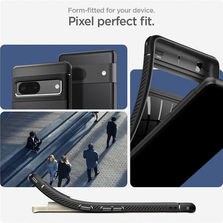 Противоударен Калъф за Google Pixel 7, Spigen Rugged Armor Case, Черен (6)