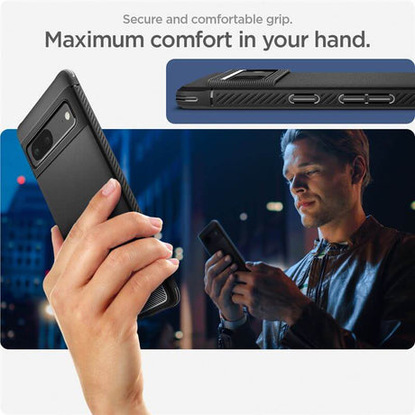 Противоударен Калъф за Google Pixel 7, Spigen Rugged Armor Case, Черен (7)
