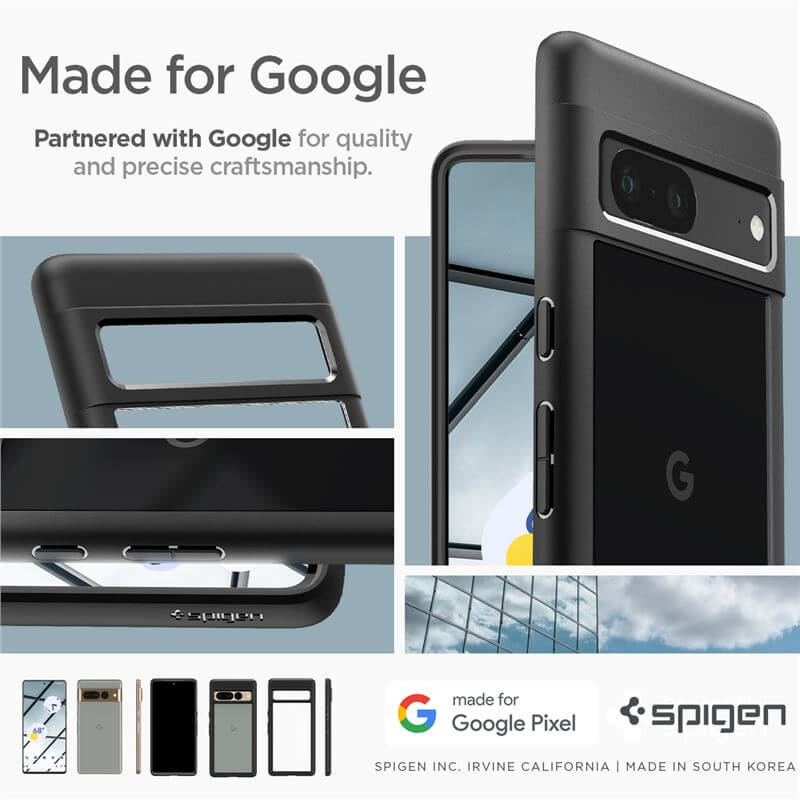 Противоударен Калъф за Google Pixel 7 Pro, Spigen Ultra Hybrid Case, Черен (9)